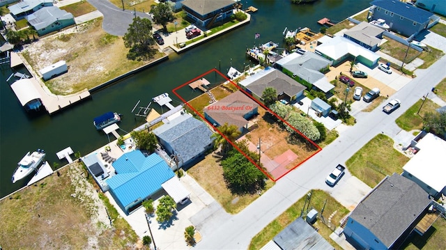6432 Boatyard Dr, Hudson, FL 34667 - birds eye view of property with a water view and a residential view