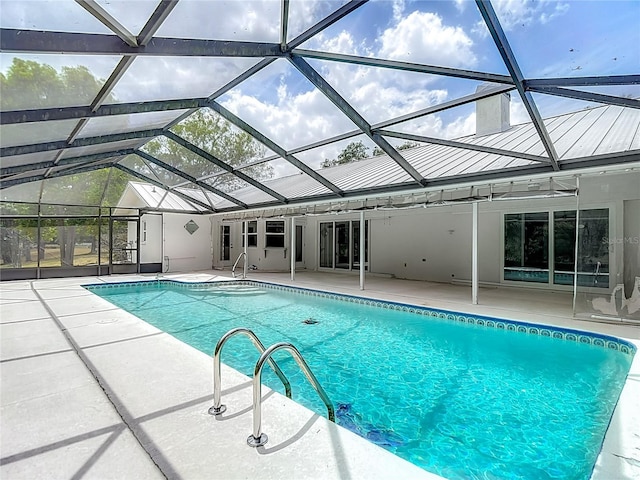 pool with a patio