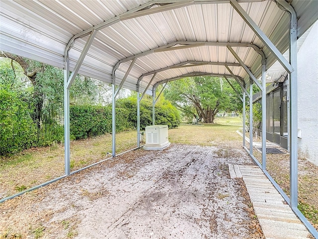 view of car parking with a carport