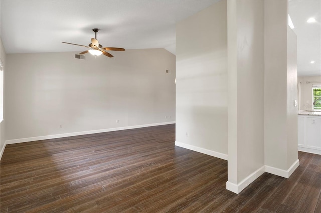 6095 W Douneray Loop, Crystal River, FL 34429 - unfurnished room with baseboards, visible vents, dark wood-style floors, and ceiling fan