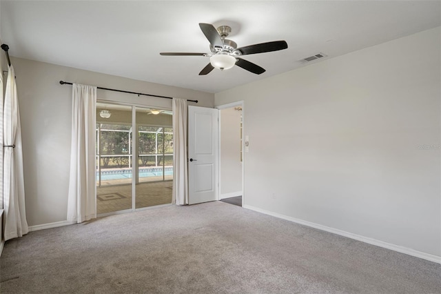 6095 W Douneray Loop, Crystal River, FL 34429 - carpeted empty room featuring visible vents, baseboards, and ceiling fan