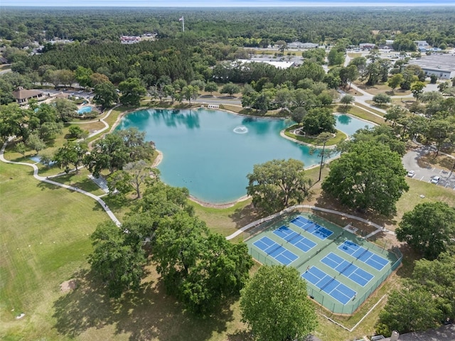 6095 W Douneray Loop, Crystal River, FL 34429 - bird's eye view featuring a wooded view and a water view