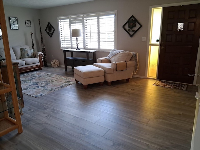 7508 Cypress Knee Dr, Hudson, FL 34667 - living area featuring wood finished floors and baseboards