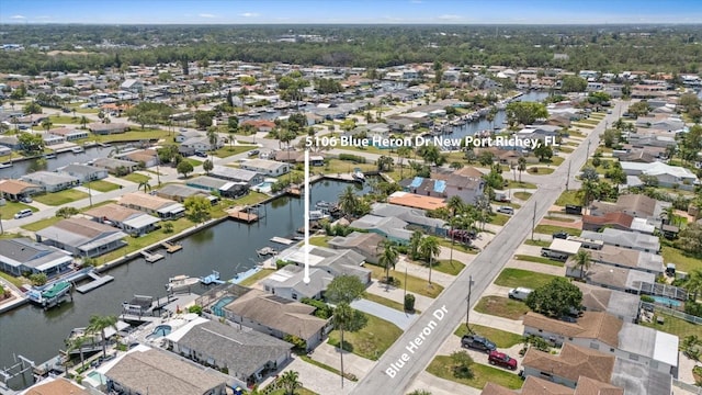5106 Blue Heron Dr, New Port Richey, FL 34652 - aerial view featuring a residential view and a water view