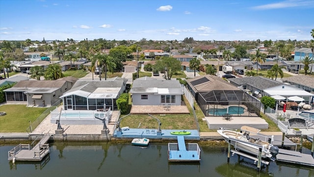 5106 Blue Heron Dr, New Port Richey, FL 34652 - bird's eye view featuring a water view and a residential view