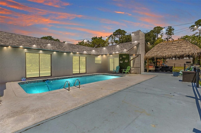 2400 Commack Ct, New Port Richey, FL 34655 - outdoor pool featuring a gazebo and a patio area