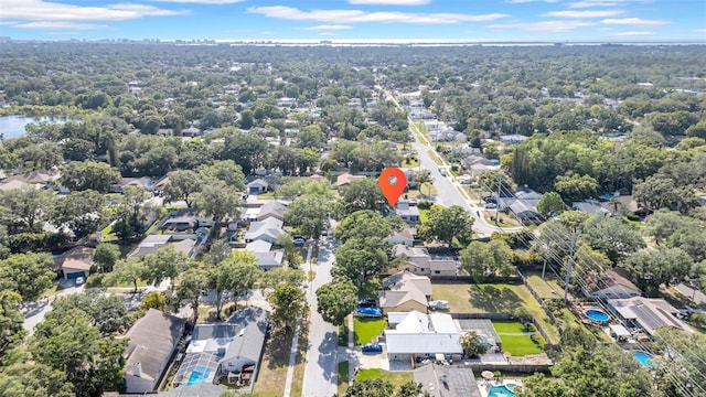 aerial view with a residential view