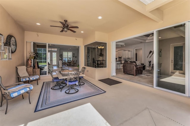 1033 Tuscany Dr, Trinity, FL 34655 - view of patio featuring ceiling fan and outdoor lounge area