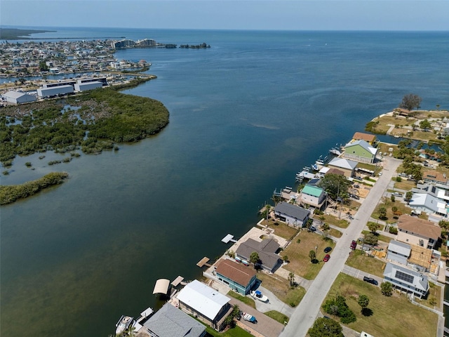 6622 Seaview Blvd, Hudson, FL 34667 - aerial view of property and surrounding area featuring a large body of water and nearby suburban area