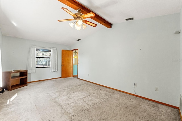 3029 Harrow Rd, Spring Hill, FL 34606 - spare room featuring baseboards, carpet, and a ceiling fan