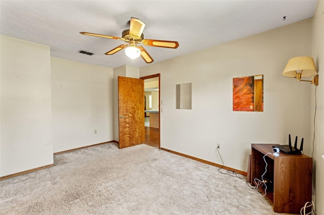 3029 Harrow Rd, Spring Hill, FL 34606 - interior space with baseboards, ceiling fan, and visible vents