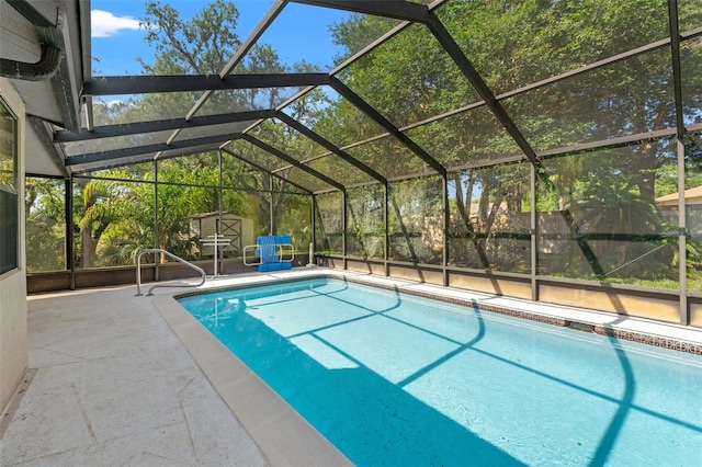 3029 Harrow Rd, Spring Hill, FL 34606 - outdoor pool featuring a lanai and a patio