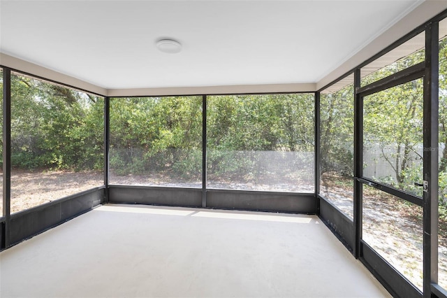 view of unfurnished sunroom