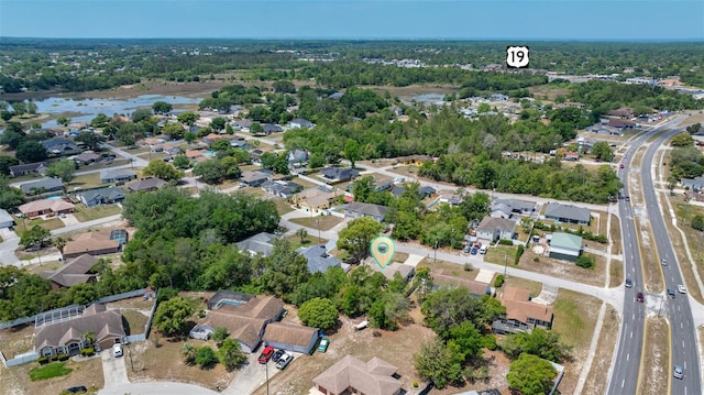 aerial view with a residential view