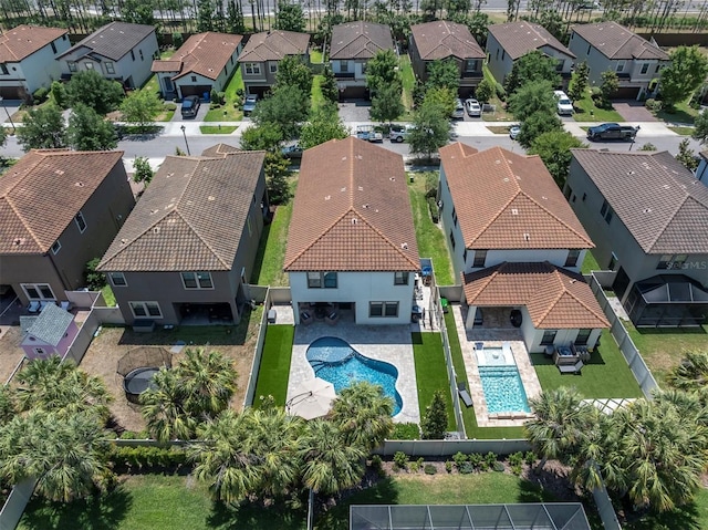 12889 Burns Dr, Odessa, FL 33556 - aerial view of residential area featuring a pool