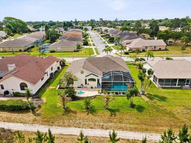 drone / aerial view with a residential view