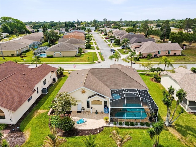 bird's eye view with a residential view