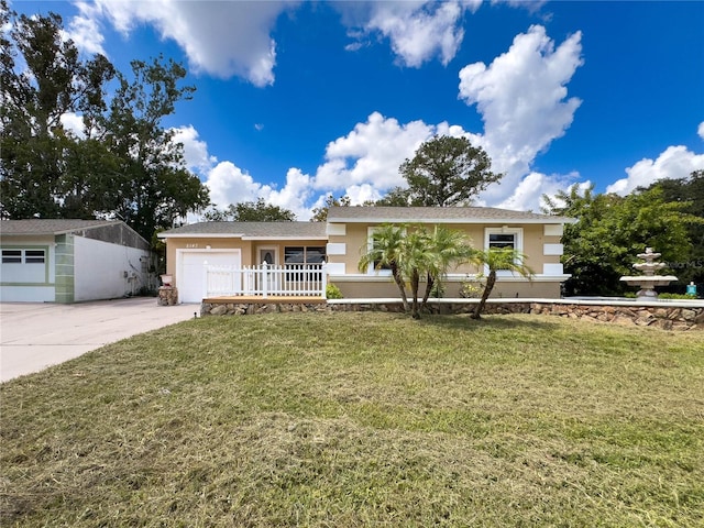 5147 Larch Ln, New Port Richey, FL 34653 - view of front of property with stucco siding, driveway, and a front yard