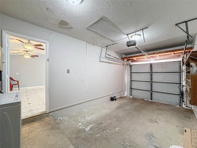 5147 Larch Ln, New Port Richey, FL 34653 - garage featuring a ceiling fan and a garage door opener