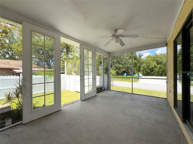 5147 Larch Ln, New Port Richey, FL 34653 - unfurnished sunroom with a healthy amount of sunlight and ceiling fan