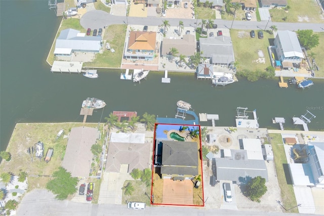 13810 Celida Ave, Hudson, FL 34667 - birds eye view of property featuring a water view and a residential view