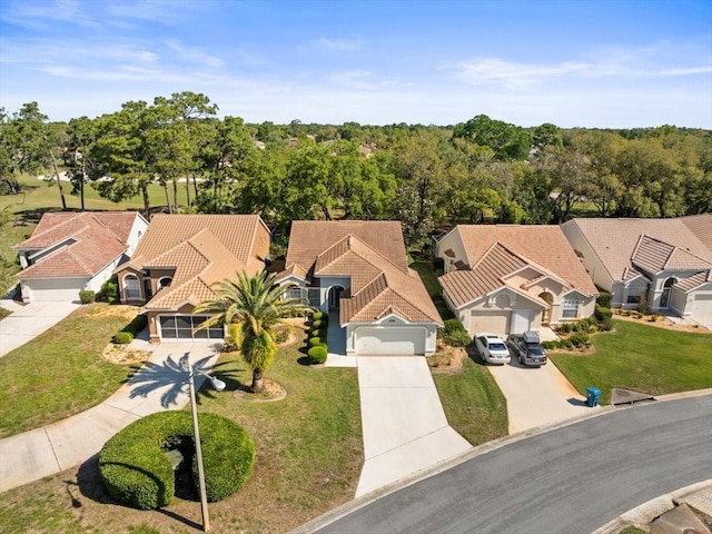 birds eye view of property with a residential view