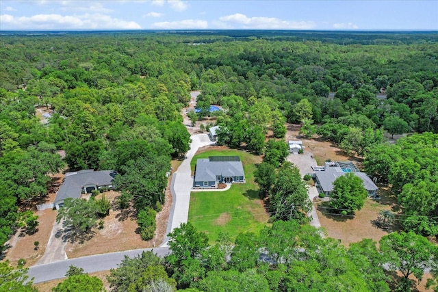 aerial view with a forest view