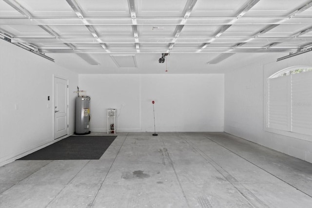 garage with water heater