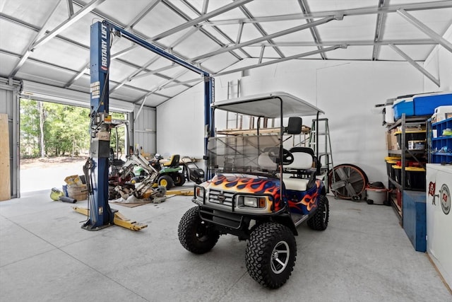 view of garage