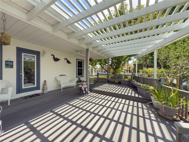 75 N Canal Dr, Palm Harbor, FL 34684 - view of patio with a pergola and a wooden deck