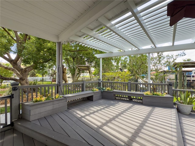 75 N Canal Dr, Palm Harbor, FL 34684 - wooden terrace with a pergola