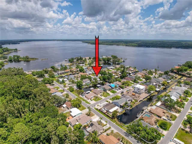 75 N Canal Dr, Palm Harbor, FL 34684 - drone / aerial view featuring a water view and a residential view