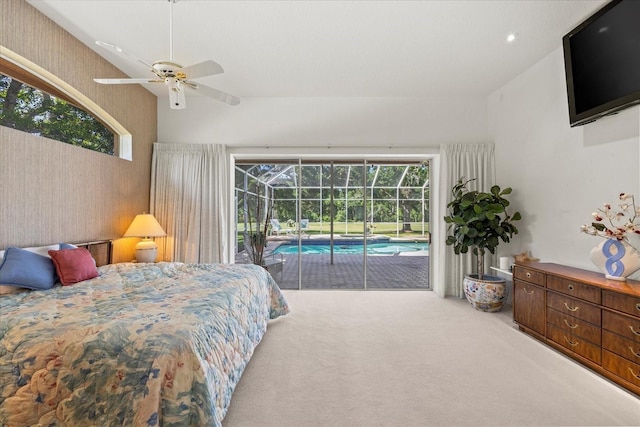 888 Royal Birkdale Dr, Tarpon Springs, FL 34688 - bedroom with a sunroom, access to exterior, multiple windows, and carpet floors