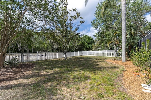 view of yard featuring fence