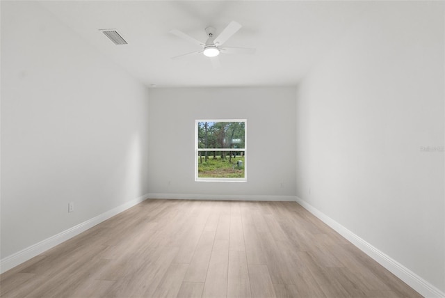 12331 Fulmar Rd, Weeki Wachee, FL 34614 - spare room featuring light wood finished floors and ceiling fan