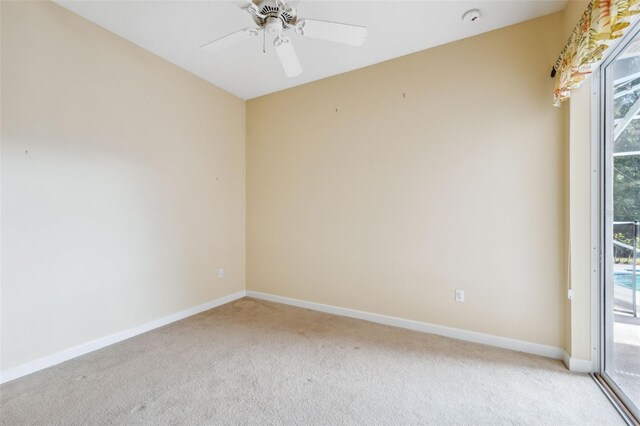 4080 Gevalia Dr, Brooksville, FL 34604 - empty room with baseboards, ceiling fan, and light carpet