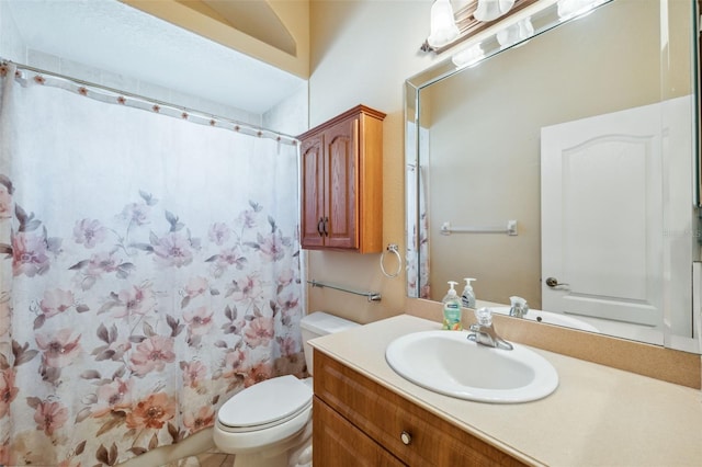 4080 Gevalia Dr, Brooksville, FL 34604 - full bath with vanity, curtained shower, and toilet