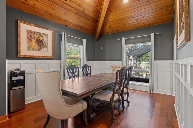 520 Lafayette Blvd, Oldsmar, FL 34677 - dining area featuring a wainscoted wall, a decorative wall, and wood ceiling