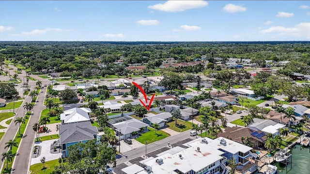 2175 Edythe Dr, Dunedin, FL 34698 - aerial view of residential area with a large body of water