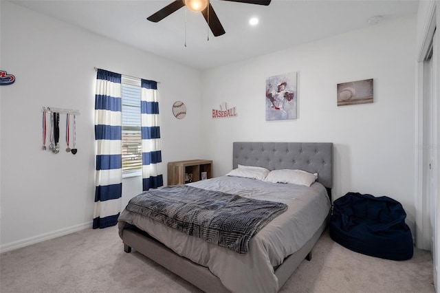 733 Old Windsor Way, Spring Hill, FL 34609 - bedroom with carpet floors, a ceiling fan, and baseboards