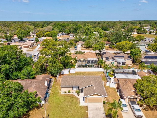 aerial view with a residential view