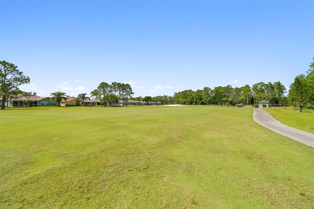 view of community featuring a lawn