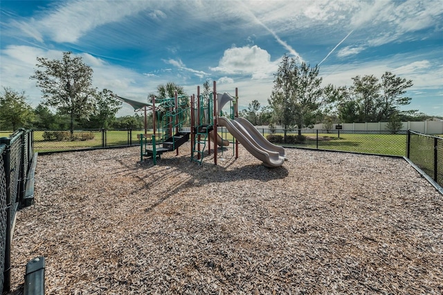 community play area with fence