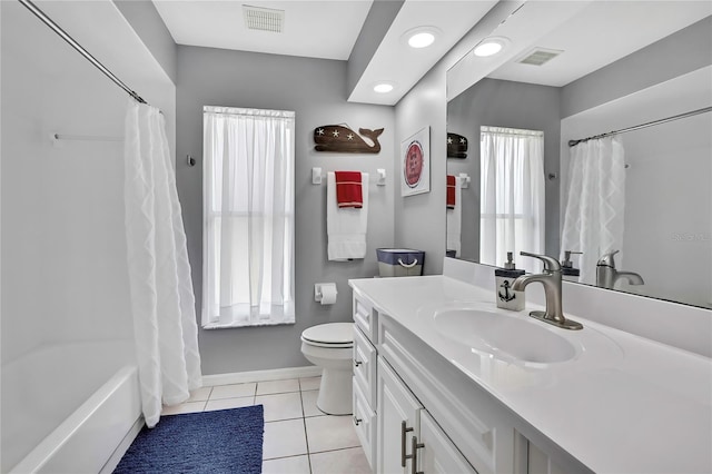 13373 Lawrence St, Spring Hill, FL 34609 - full bathroom featuring visible vents, tile patterned floors, toilet, and vanity