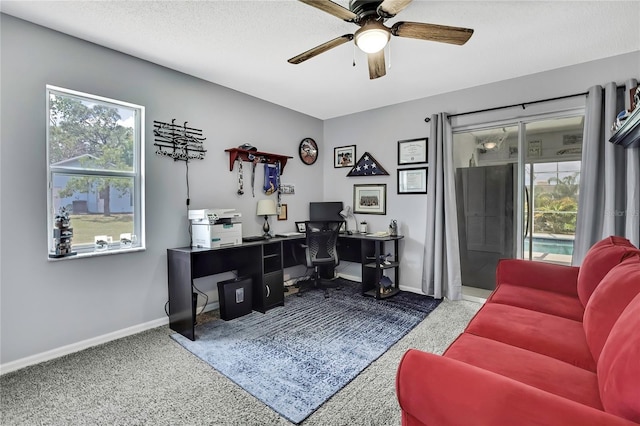 13373 Lawrence St, Spring Hill, FL 34609 - carpeted office space with ceiling fan and baseboards