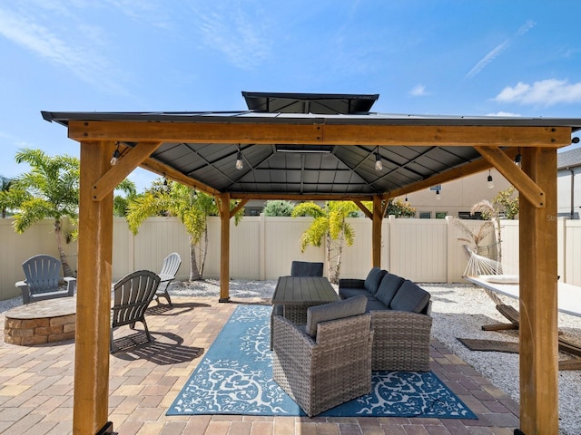 8630 Campus Woods Way, New Port Richey, FL 34655 - view of patio with a gazebo and a fenced backyard