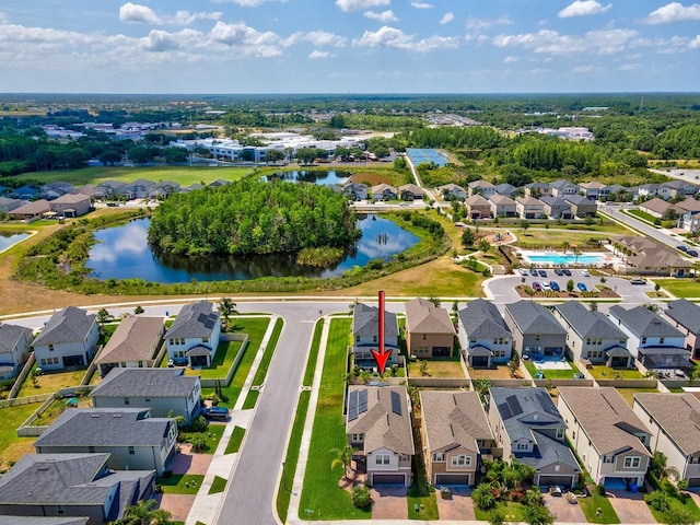 8630 Campus Woods Way, New Port Richey, FL 34655 - bird's eye view featuring a water view and a residential view