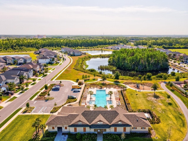 8630 Campus Woods Way, New Port Richey, FL 34655 - bird's eye view featuring a water view and a residential view