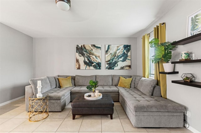 21167 Pleasant Plains Pkwy, Land O Lakes, FL 34637 - living area with light tile patterned floors and baseboards