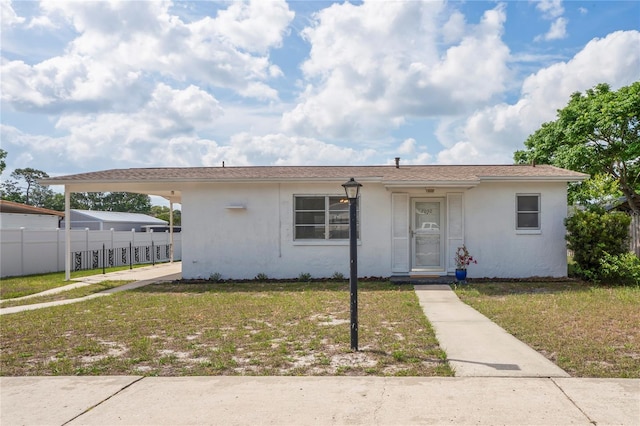 7050 Merrick Ln, Spring Hill, FL 34606 - view of front of property featuring stucco siding and a carport